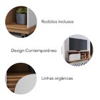 Rack Ripado Para Tv Até  65 Polegadas Com Rodízio 2 Portas Ju