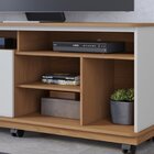 Rack Ripado Para Tv Até  65 Polegadas Com Rodízio 2 Portas Ju