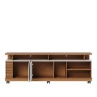 Rack Ripado Para Tv Até  75 Polegadas Com Rodízio 2 Portas Ju