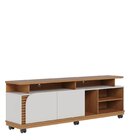 Rack Ripado Para Tv Até  75 Polegadas Com Rodízio 2 Portas Ju