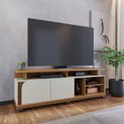 Rack Ripado Para Tv Até  75 Polegadas Com Rodízio 2 Portas Ju