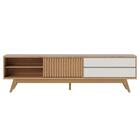 Rack Ripado Para Tvs 75" Viareggio Freijó Off White Matte