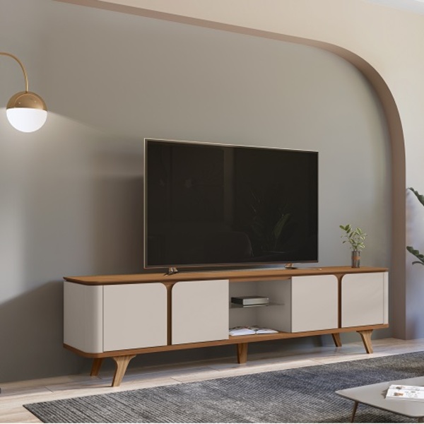 Rack Roma 2.17 Cedro/off White - Casa D Móveis