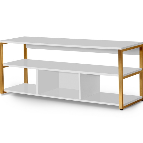 Rack Roma Estilo Industrial Retrô Com Pés De Ferro Branco Dou