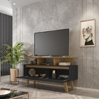 Rack Rubi 1.2 Cinamomo/preto Fosco – Bechara Móveis