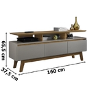 Rack Rubi Cinamomo/titanium – Bechara Móveis