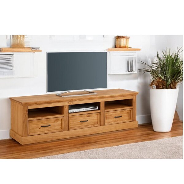 Rack Rústico Para Tv Em Madeira Coleção England Cera Natural