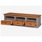 Rack Rústico Para Tv Em Madeira Coleção England Cinza Lavado