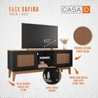 Rack Safira 2 Portas 135cm Pés Em Madeira Maciça Versátile Ca