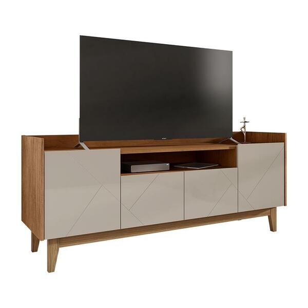 Rack Sala Adria Para Tv Até 60 Polegadas C/ Pés De Madeira