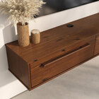 Rack Sala De Parede Suspenso 145 Cm Tv 55 Madeira Castanho Te