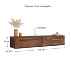 Rack Sala De Parede Suspenso 145 Cm Tv 55 Madeira Castanho Te