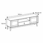 Rack Sala Esmeralda Para Tv Até 60 Polegadas Pés Em Madeira