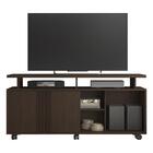 Rack Sala Humor Para Tv Com Porta De Correr E Rodizios