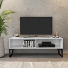 Rack Sala Milão Pés De Ferro Preto Industrial Branco