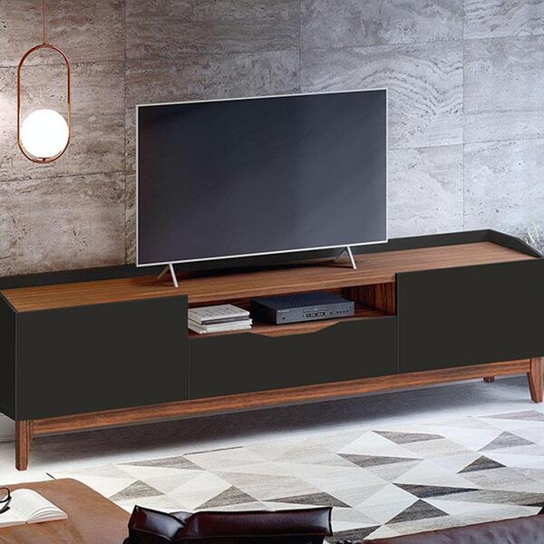 Rack Sala Ravena Para Tv Até 65 Polegadas C/ Pés De Madeira