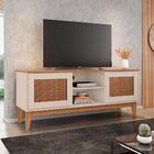 Rack Sala Safira Para Tv Até 55 Polegadas Com Pés Em Madeira