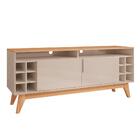 Rack Sala Wine Para Tv Até 55 Polegadas Com Pés Em Madeira