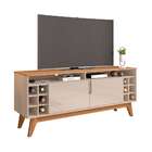 Rack Sala Wine Para Tv Até 55 Polegadas Com Pés Em Madeira