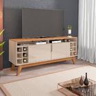 Rack Sala Wine Para Tv Até 55 Polegadas Com Pés Em Madeira