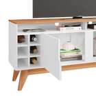 Rack Sala Wine Para Tv Até 55 Polegadas Com Pés Em Madeira