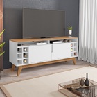 Rack Sala Wine Para Tv Até 55 Polegadas Com Pés Em Madeira