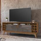 Rack Sala Wine Para Tv Até 55 Polegadas Com Pés Em Madeira