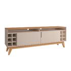 Rack Sala Wine Para Tv Até 60 Polegadas Com Pés Em Madeira