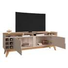 Rack Sala Wine Para Tv Até 60 Polegadas Com Pés Em Madeira