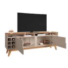 Rack Sala Wine Para Tv Até 60 Polegadas Com Pés Em Madeira