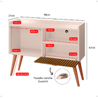 Rack Star Tv 32" 1 Porta Puxador Concha Lauren Nichos Pratele