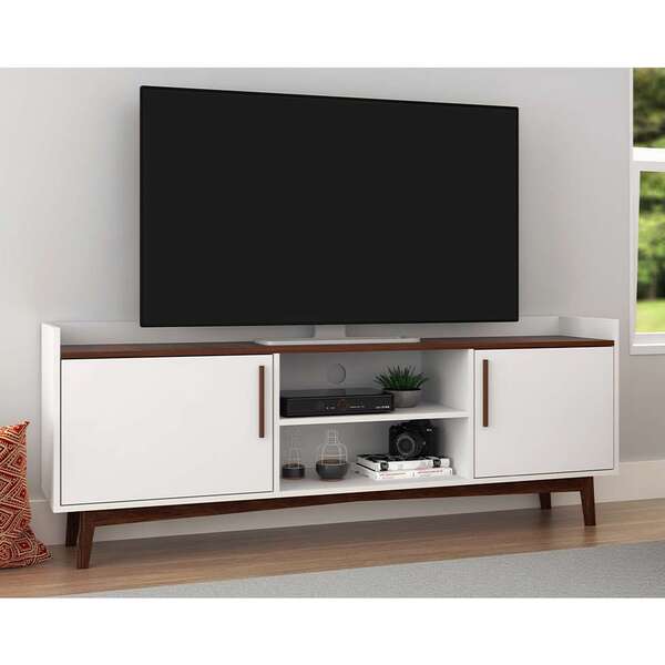 Rack Sumbe Branco E Castanho 160 Cm