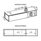 Rack Suspenso Bancada Flexível Sala De Estar Eleven Caemmun
