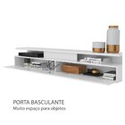 Rack Suspenso Branco 181cm Prateleira  Suporte Tv Até 80 Pole