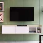 Rack Suspenso Celino Branco E Marrom Claro 160 Cm