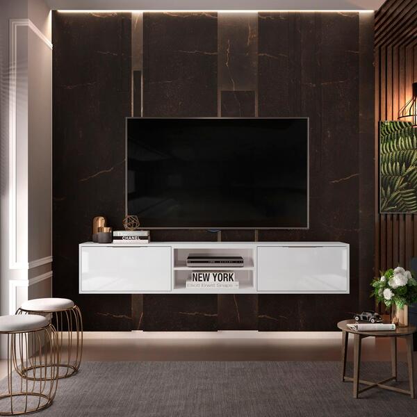 Rack Suspenso Classic 180cm Cool Home Branco