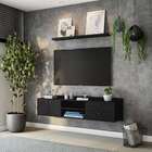 Rack Suspenso Getty Preto 162 Cm