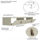 Rack Suspenso Line P/ Tvs Até 50 Polegadas 135cm 2 Portas Off