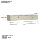 Rack Suspenso Line P/ Tvs Até 50 Polegadas 135cm 2 Portas Off