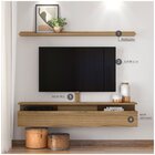 Rack Suspenso Nature 181cm  Prateleira  Suporte Tv Até 80 Pol