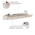 Rack Suspenso Para Painel Ou Tv Até 75 Polegadas 3 Gavetas 1,