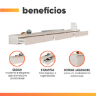 Rack Suspenso Para Painel Ou Tv Até 75 Polegadas 3 Gavetas 1,