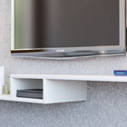 Rack Suspenso Para Quarto Sala 4 Nichos Em Mdf Branco Tv 40