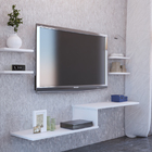 Rack Suspenso Para Quarto Sala 4 Nichos Peças Em Mdf Branco