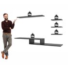 Rack Suspenso Para Tv Até 42 Polegadas Com 4 Prateleiras Espr