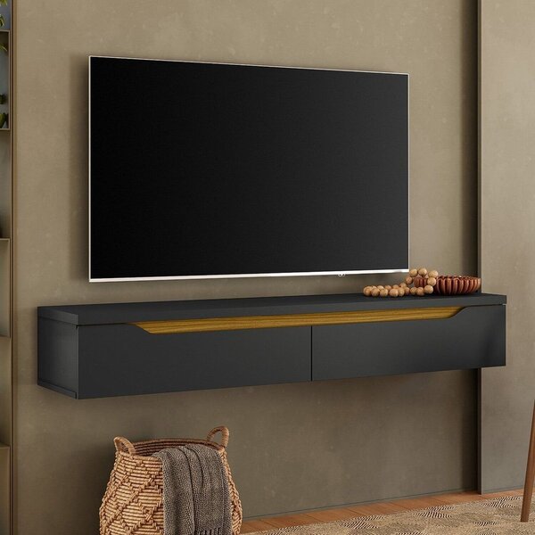 Rack Suspenso Para Tv Até 50 Polegadas 135cm Preto/cedro | Leroy Merlin