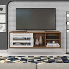 Rack Suspenso Para Tv Até 55 Polegadas 136cm Em Bp Porta Ripa