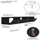 Rack Suspenso Para Tv Até 65 Polegadas 180cm Line Preto