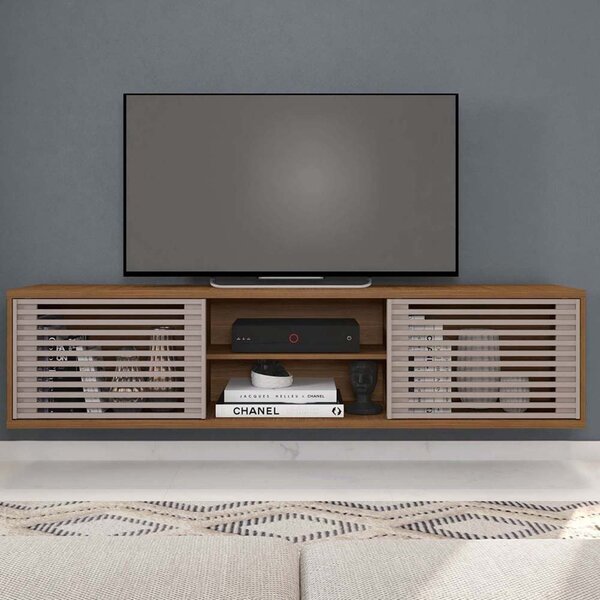 Rack Suspenso Para Tv Até 72 Polegadas 180cm Em Bp Porta Ripa