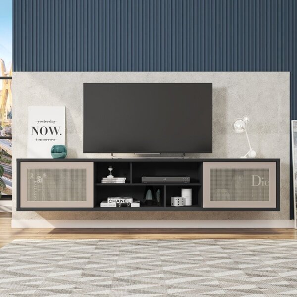 Rack Suspenso Para Tv Até 75 Polegadas 220cm Em Bp Porta Tela